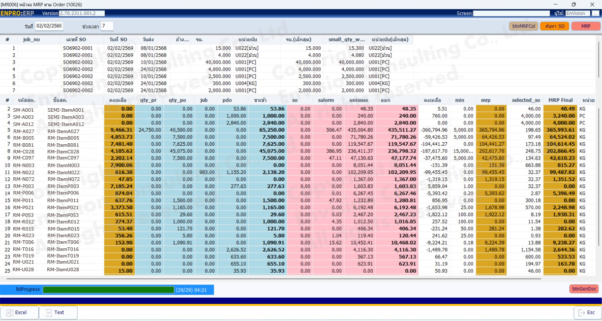 MRP เพื่อวางแผนคำนวณจัดเตรียมวัตถุดิบ-SEMI สำหรับการผลิต